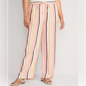 Old Navy Multicolor Striped Women's Linen Beach Pants‎ Size XS
